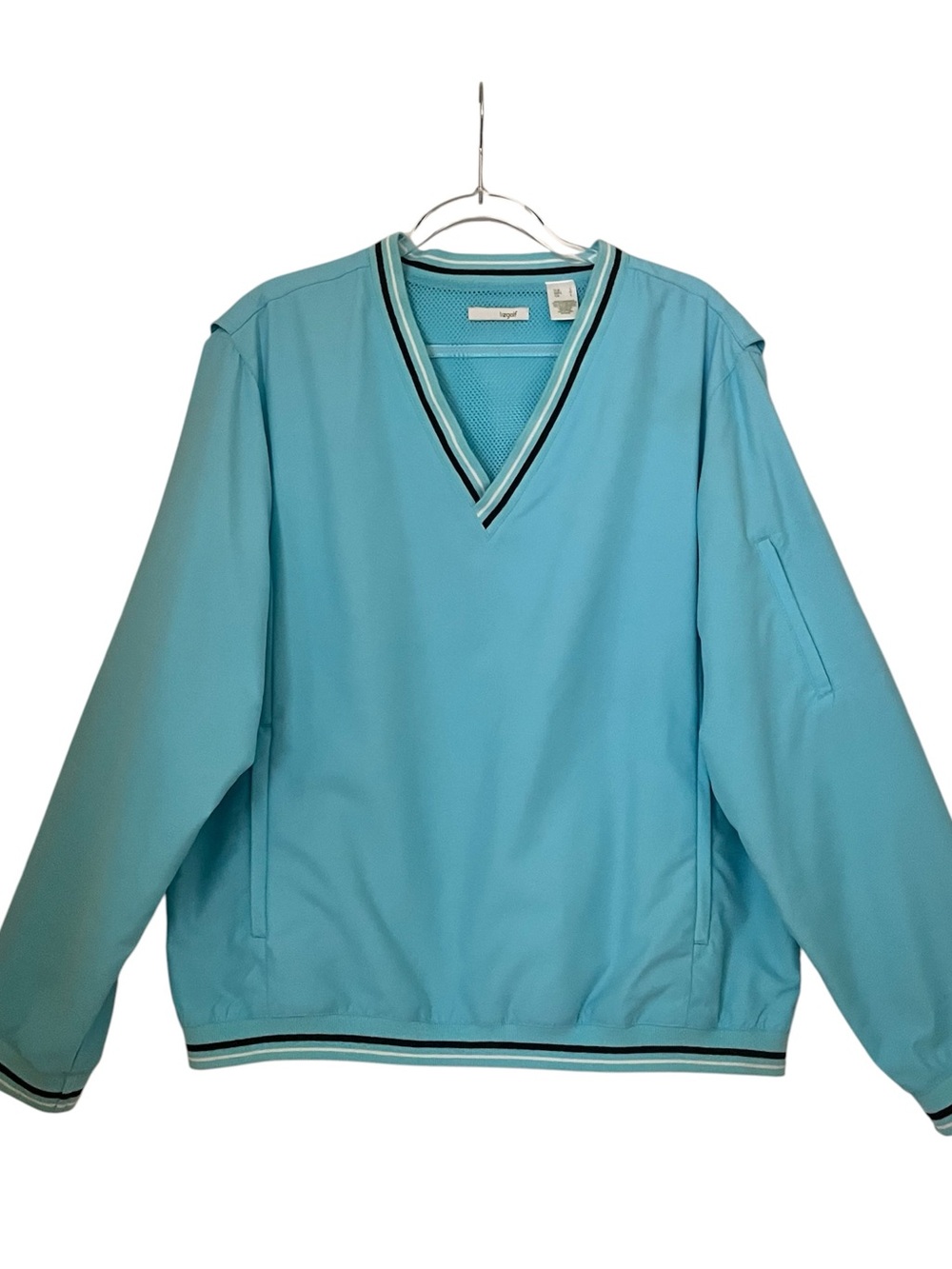 Lizgolf Pullover Blue Golf Jacket Vented Back Mesh Lining Lightweight Sz L